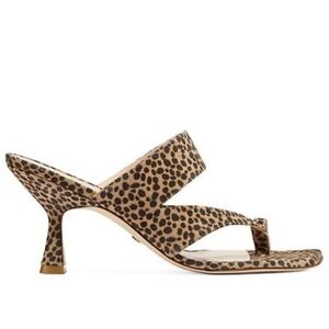 Stuart Weitzman Lyla 75 cheetah suede sandal mules